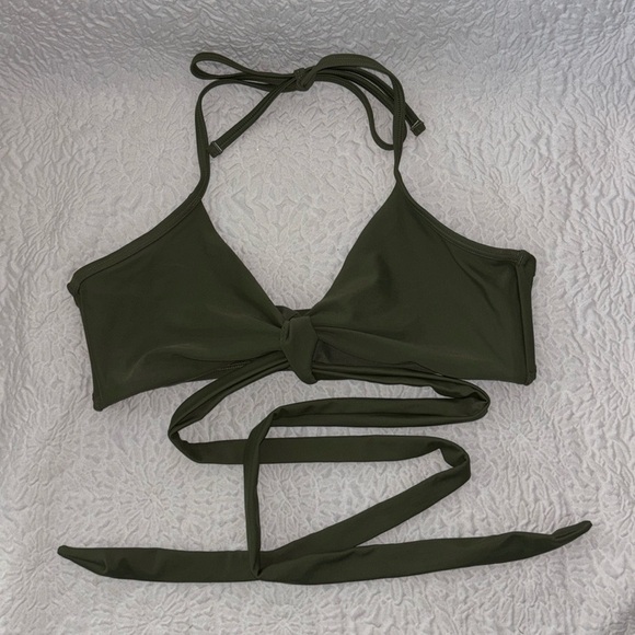 Aerie Scoop Halter Wrap Bikini Top - Picture 1 of 6